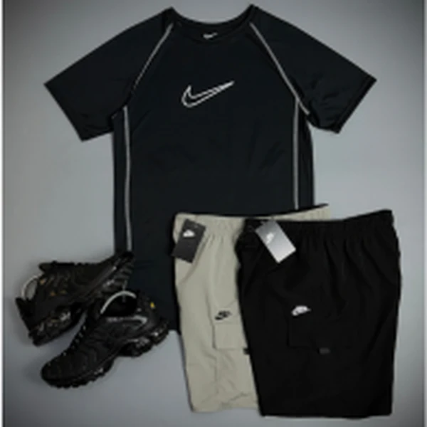 Kit Nike com camiseta dry, bermuda e tênis